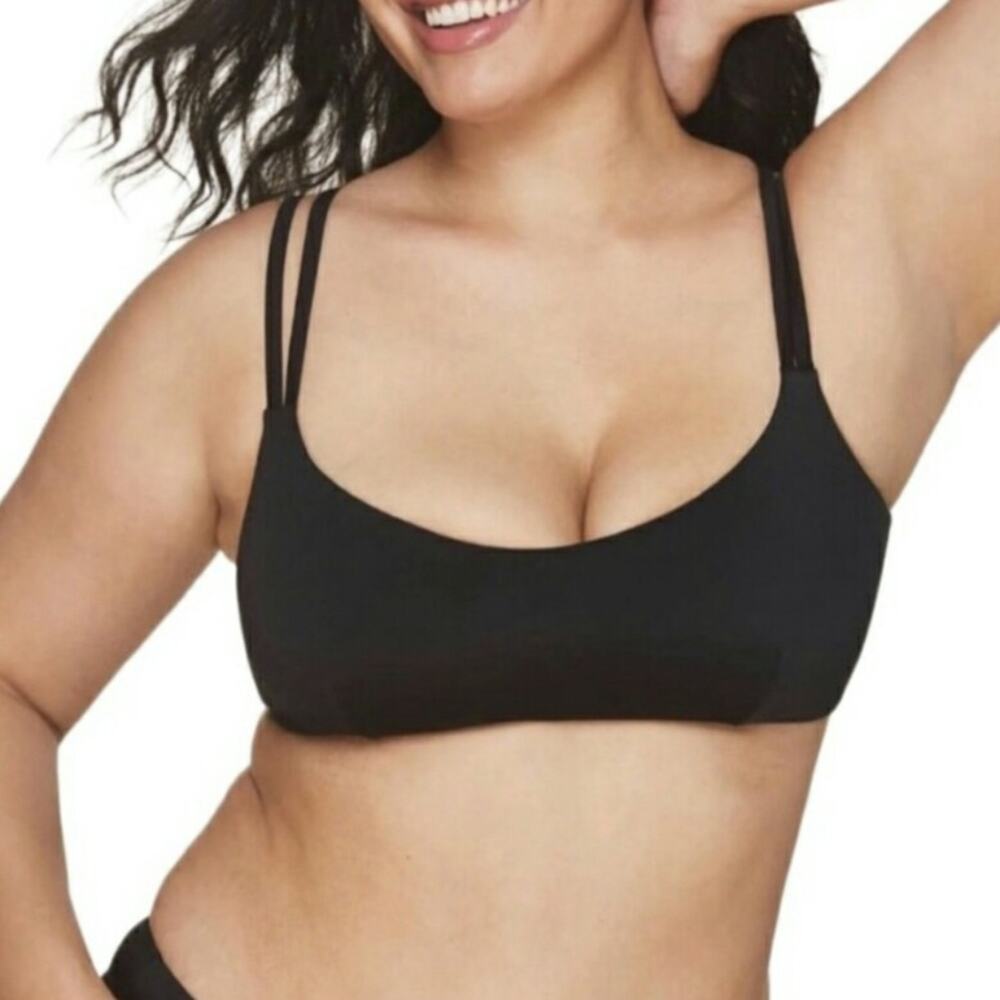 Andie The Rockaway Top Black Eco Nylon Bikini Swimwear Bathing Suit Size S New